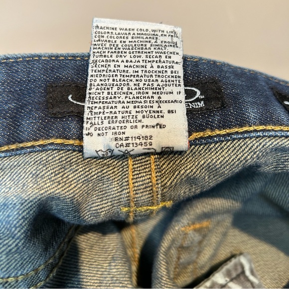 Y2K Super Rare Ed Hardy Army Skull Denim Jeans Christian Audigier Men Size 33 - Picture 9 of 16